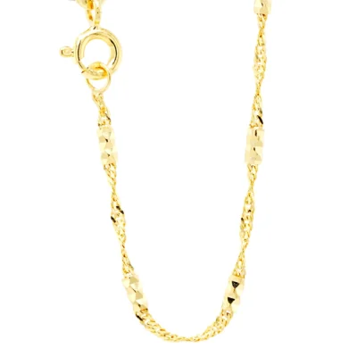 Złoty łańcuszek singapurka z tulejkami 50 cm 1,4 mm - 585 (14K)